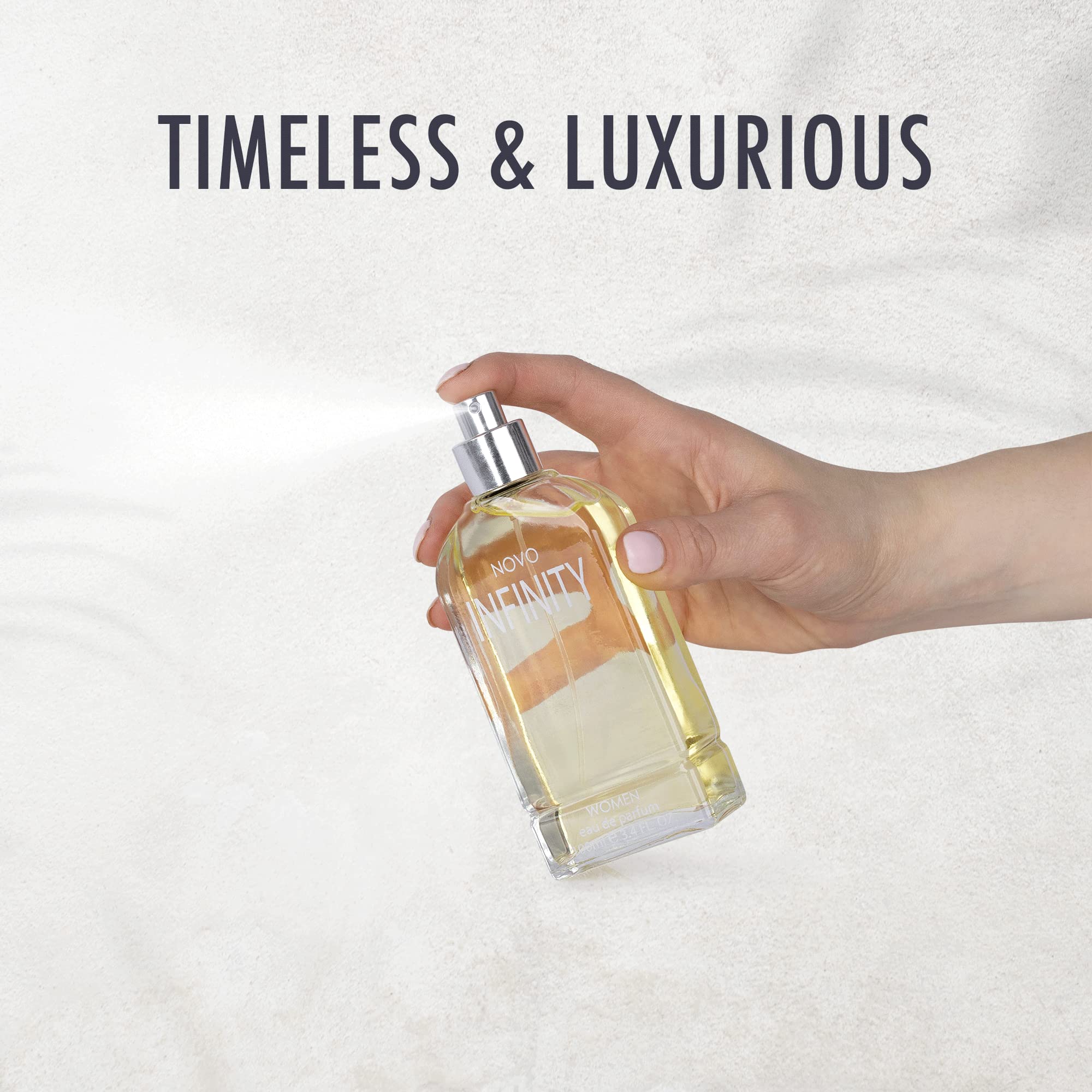 NovoGlow Infinity skin on wrist shows soft glow and long-lasting potential.