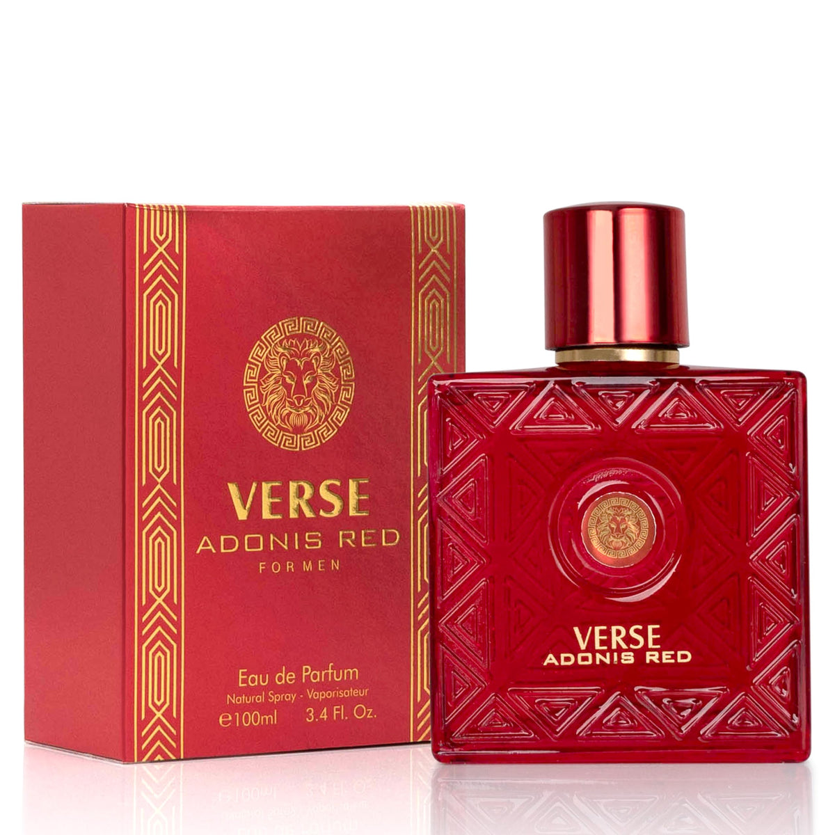 NovoGlow Verse Adonis Red bottle front view for confident gifting.