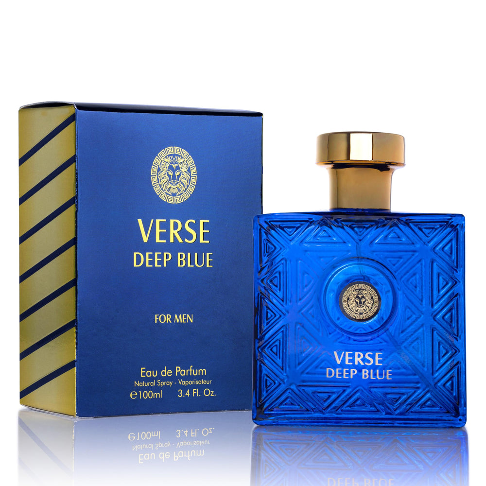 NovoGlow Verse Deep Blue bottle front for daily wear and confidence.