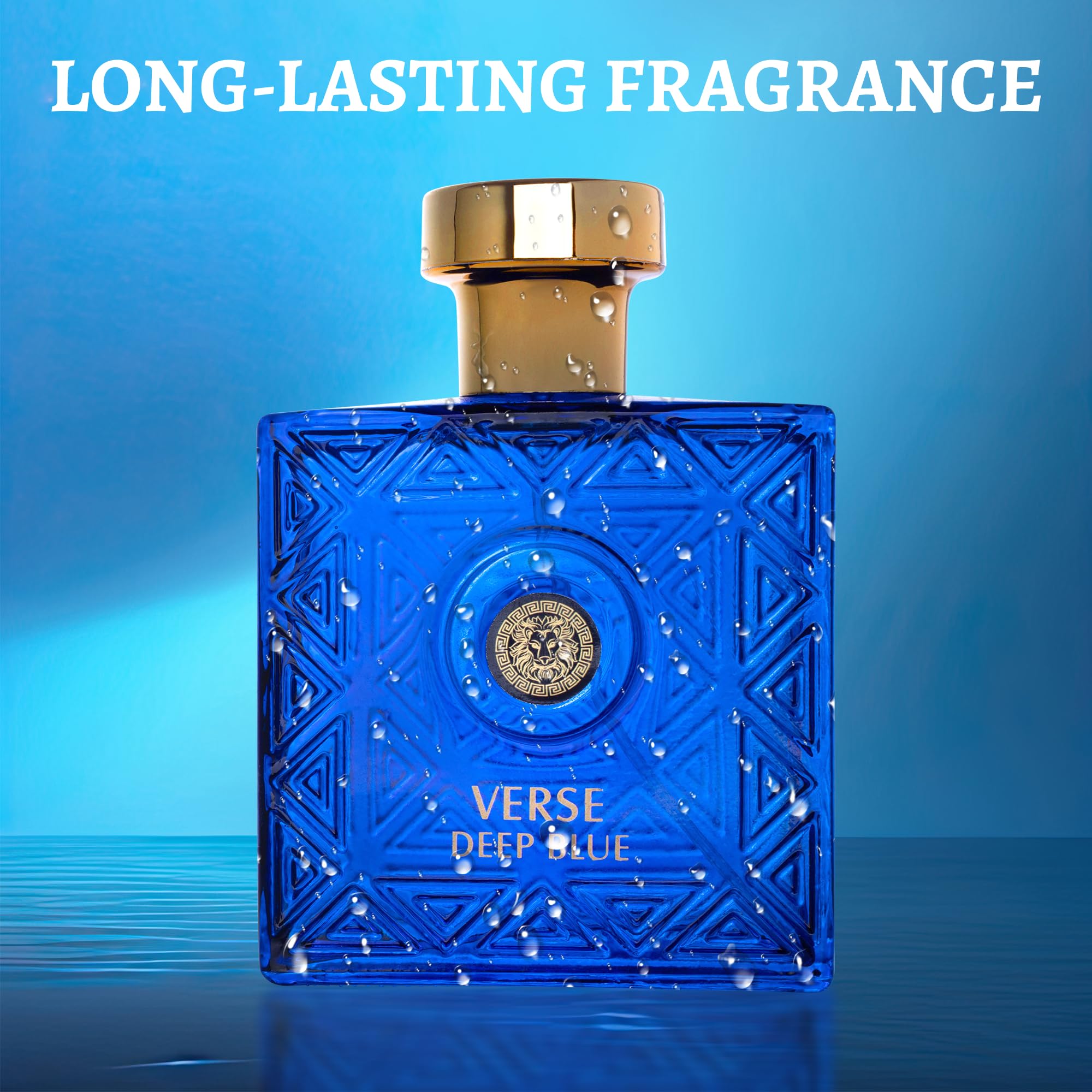 NovoGlow Verse Deep Blue cap closeup emphasizes refined bottle details.