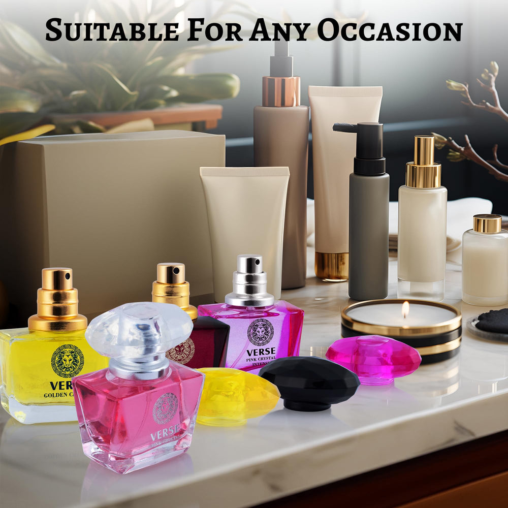 NovoGlow Verse gift box presentation emphasizes a stylish, ready-to-gift fragrance collection.