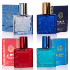 NovoGlow Verse Adonis bottle close-up highlights premium woody florals for daytime wear.
