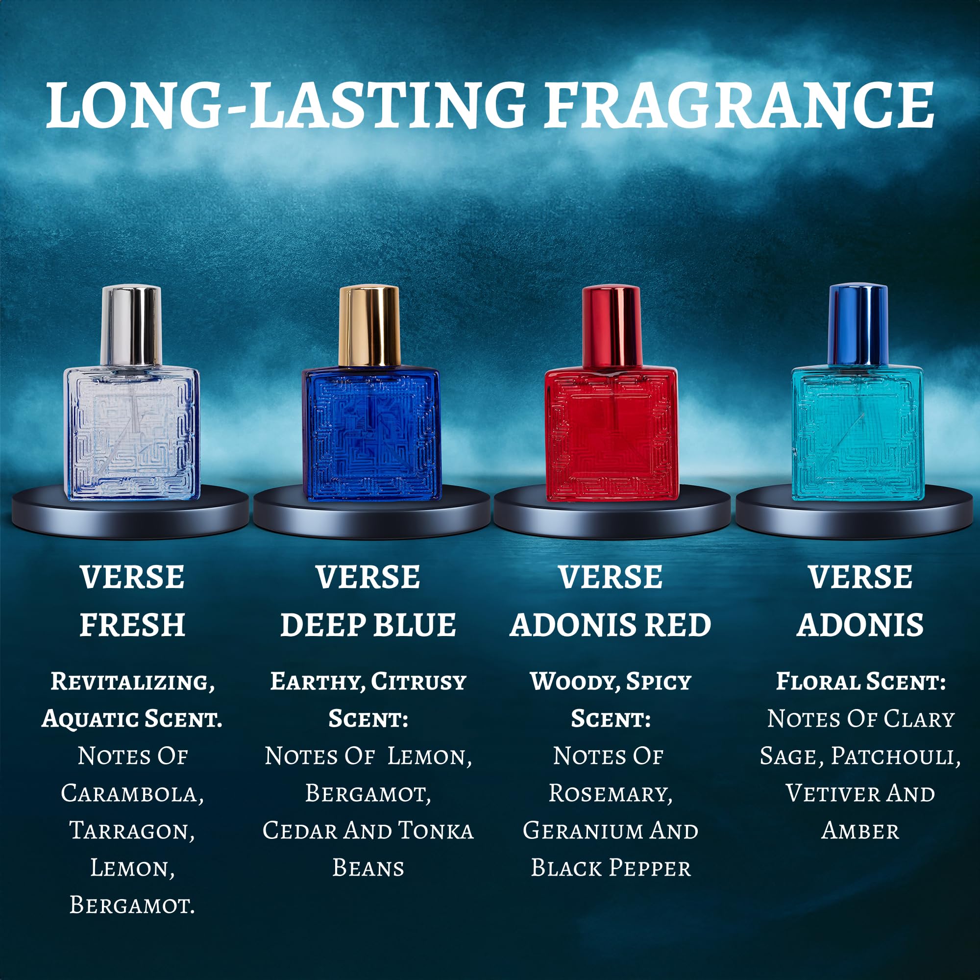 NovoGlow Verse Adonis Red box presentation emphasizes bold gift-ready appeal.