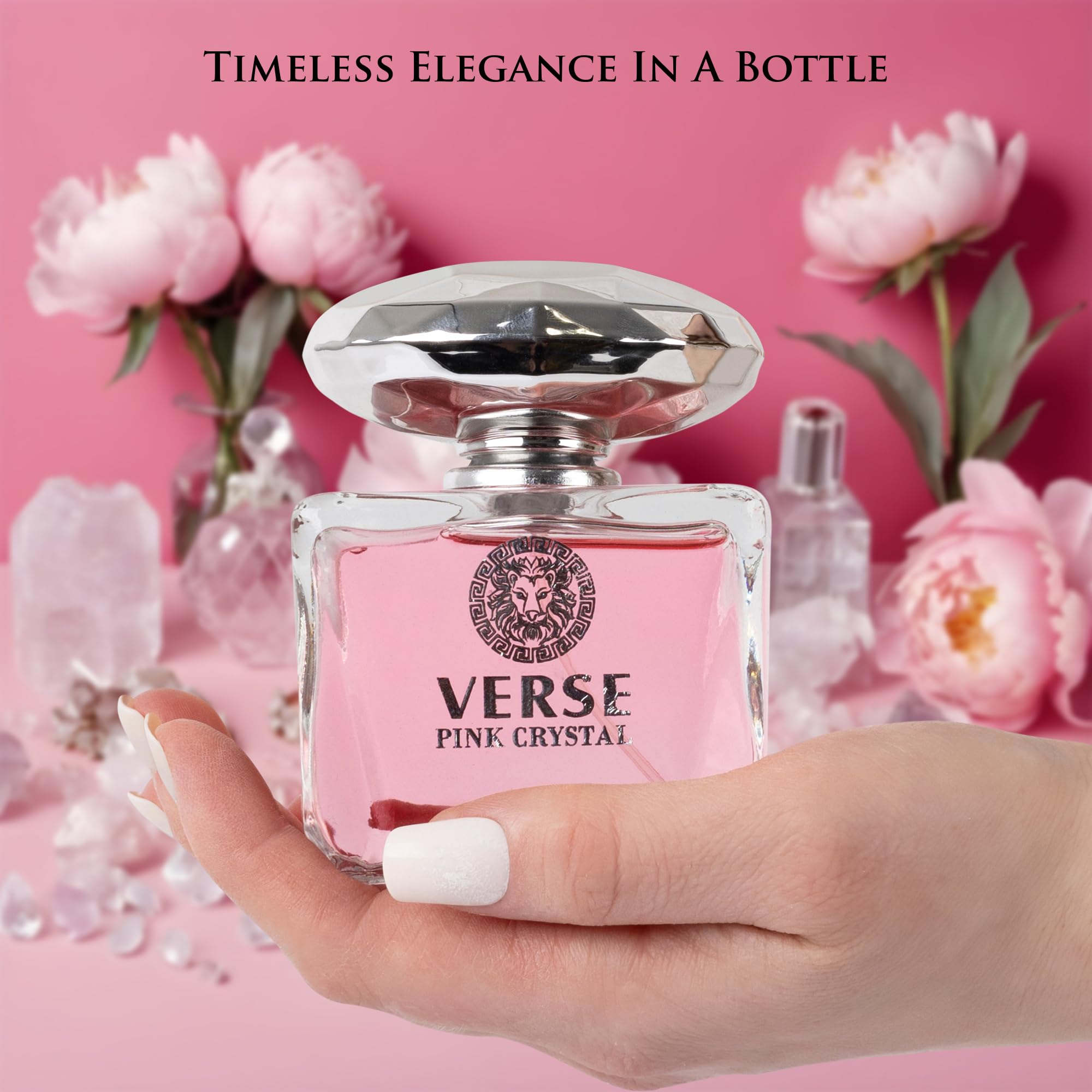 NovoGlow Verse Pink Crystal 100ml bottle displayed for gift ready appeal