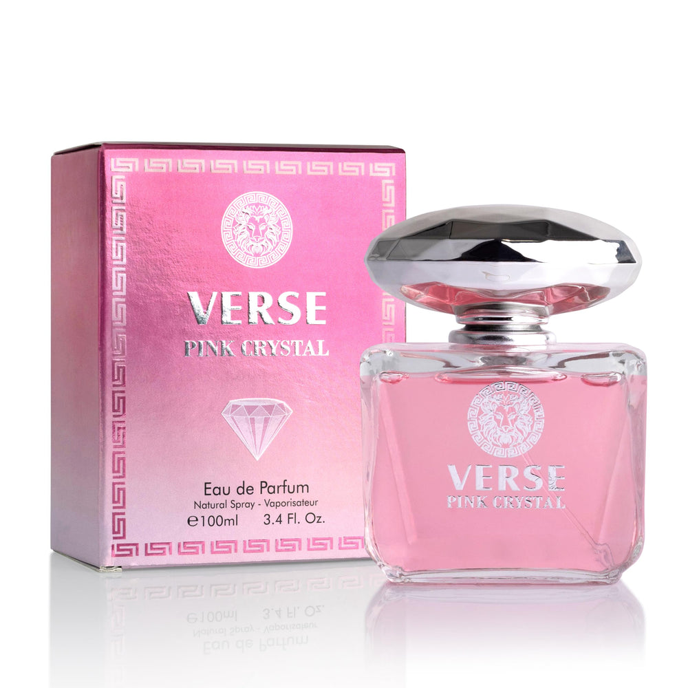 NovoGlow Verse Pink Crystal bottle closeup for everyday luxury and confidence