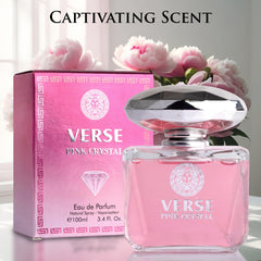 NovoGlow Verse Pink Crystal heart notes featuring peony and lotus evoke feminine elegance