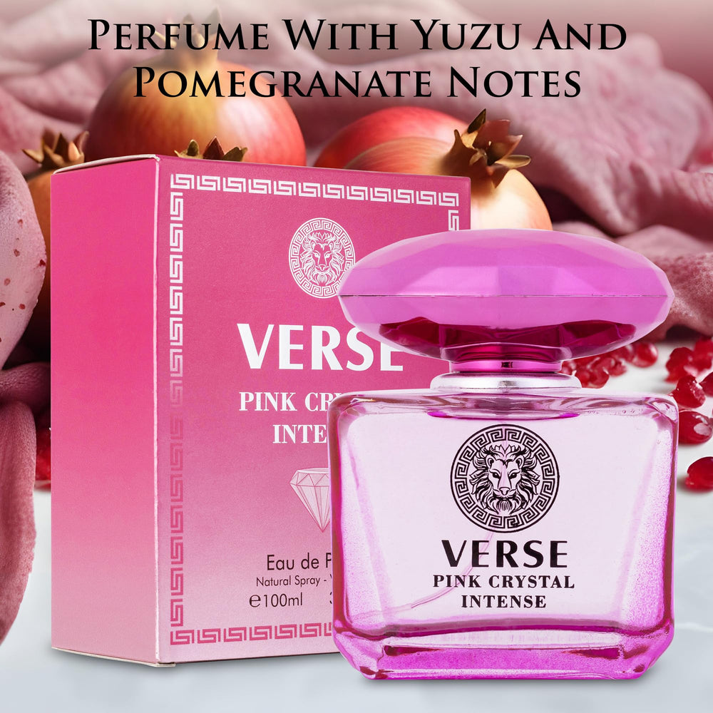 NovoGlow Verse Pink Crystal Intense packaging box conveys gift-worthy presentation.