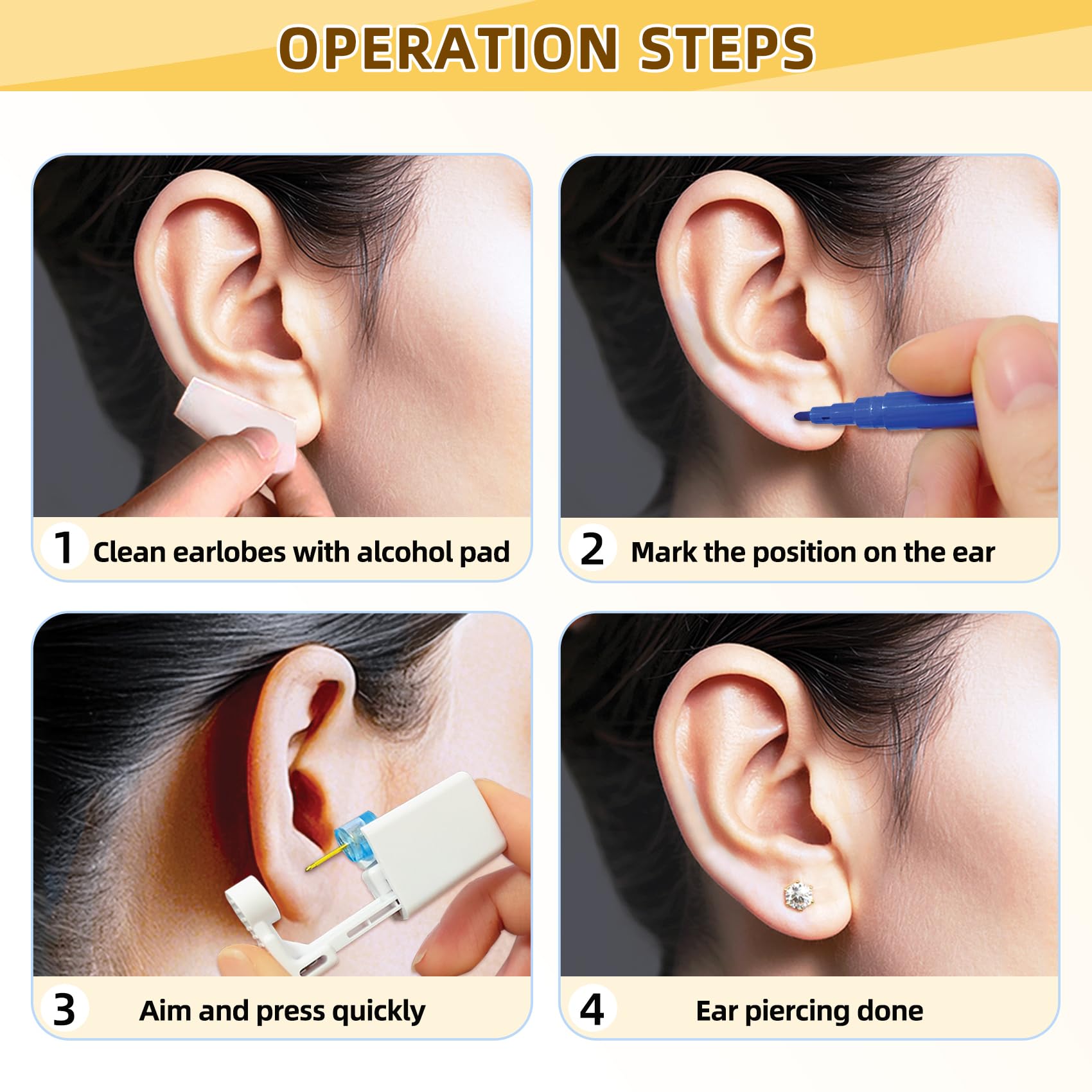 Novopiercing 316L stainless steel ear studs for durable wear
