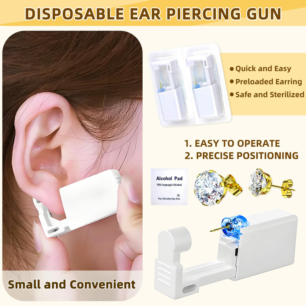 Novopiercing self-piercing gun demonstrating easy one-step piercing