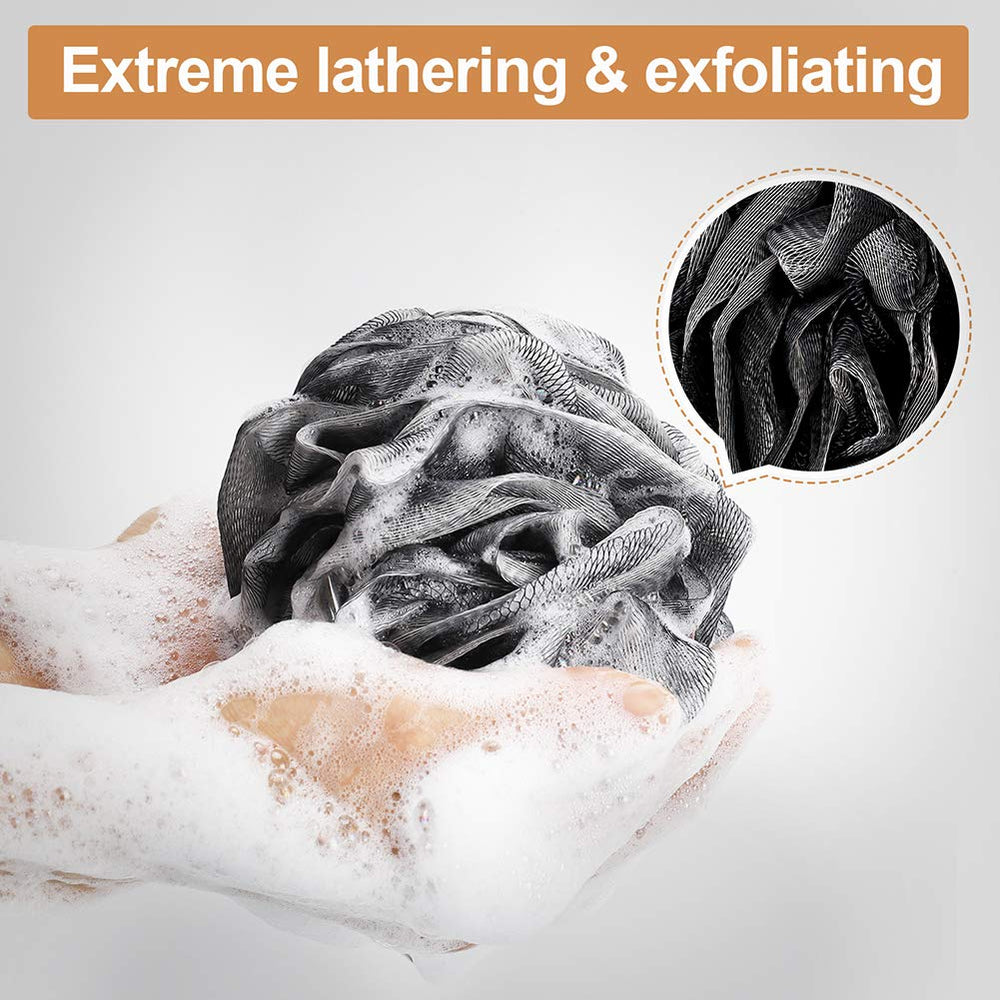Novosun loofah bamboo charcoal helps balance skin and cleanse pores
