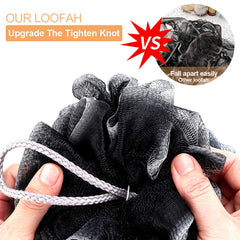 Novosun loofah hanging rope design dries after shower saving space