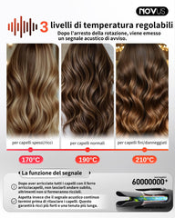 NOVUS automatic-rotation wand mid-use enables effortless curl formation.