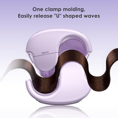 NOVUS Curling Iron Waver dual-barrel closeup showing even wave formation