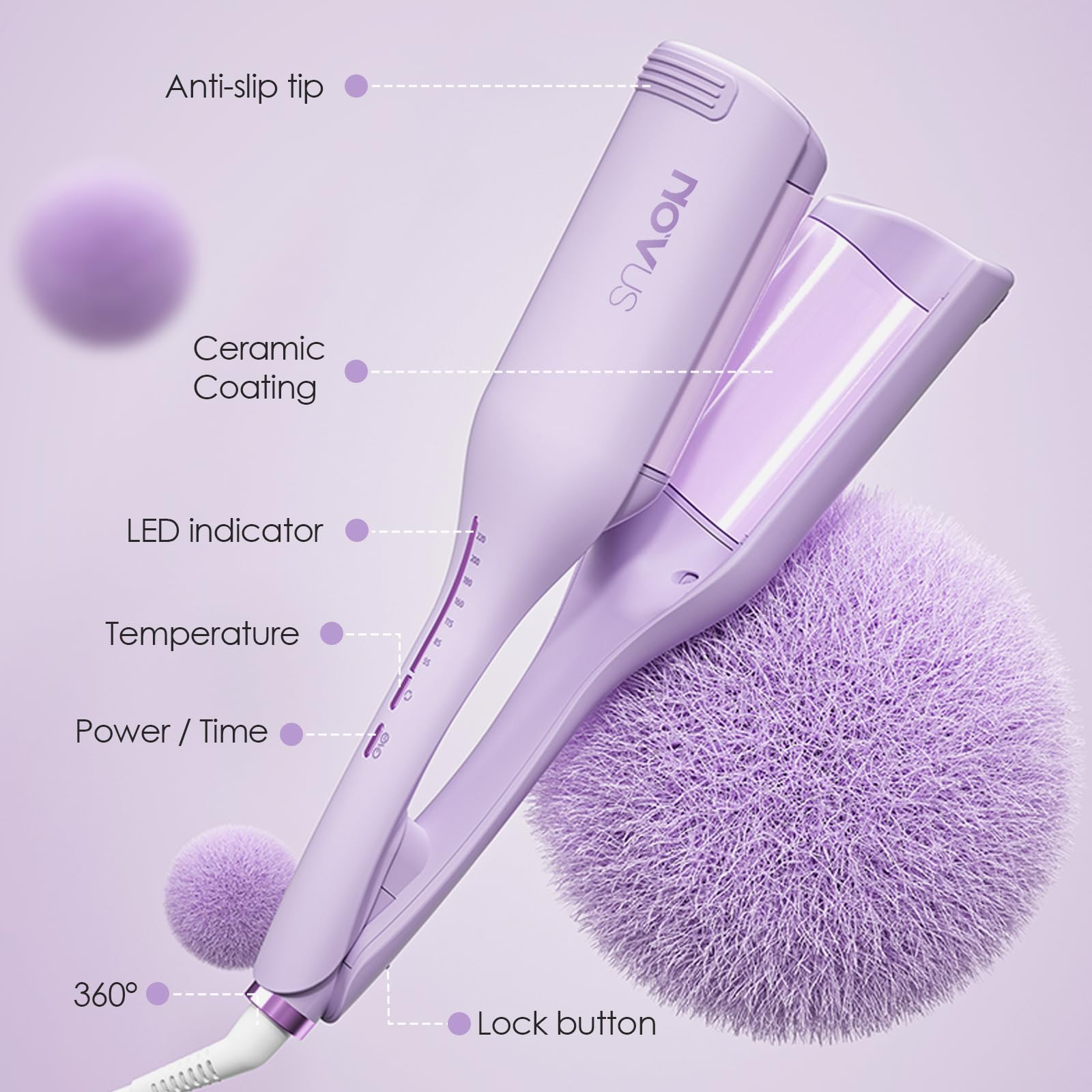 NOVUS Curling Iron Waver packaging ready for gifting or personal use