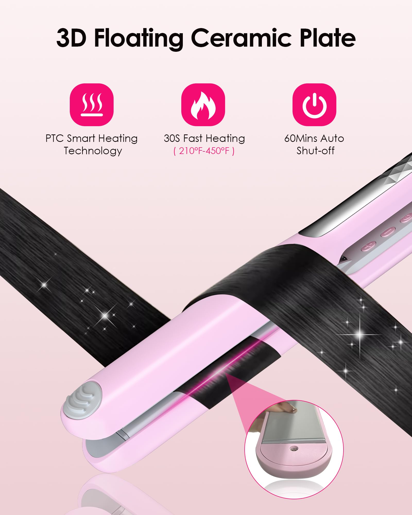 NOVUS dual voltage travel-ready straightener for worldwide use.