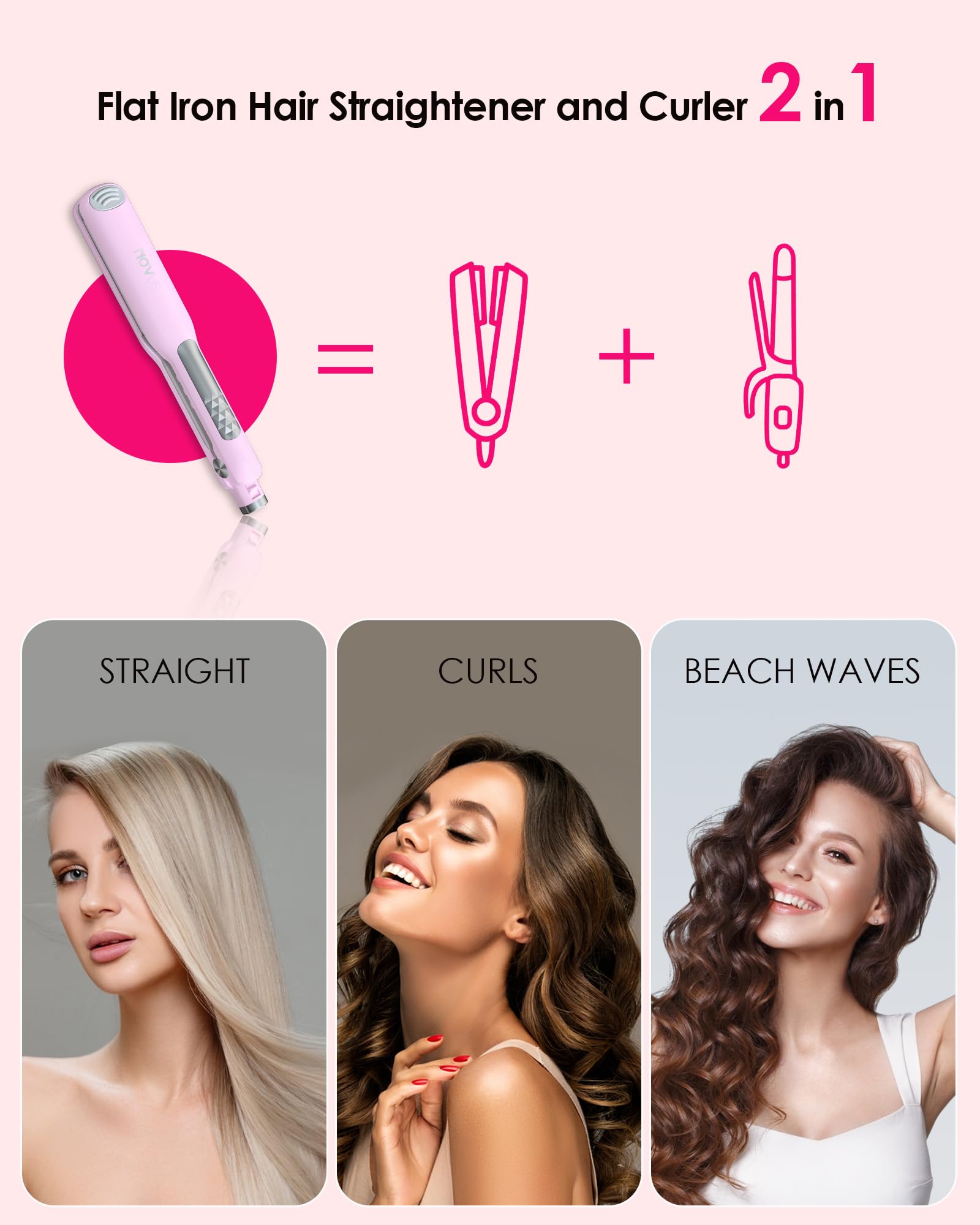 NOVUS in-use during morning routine for quick, frizz-free styling.