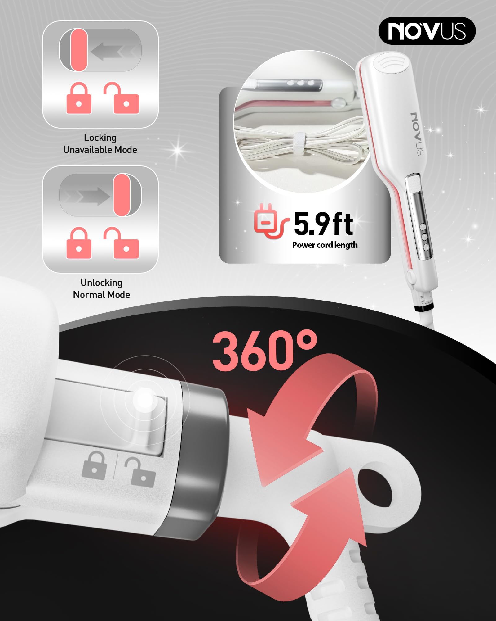 NOVUS diagnostic feature displays error codes like 888 for quick troubleshooting.