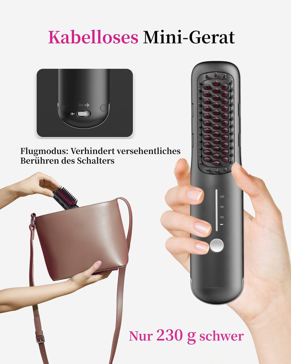 NOVUS Porta Mini anti-scald two-tooth comb protects skin during use