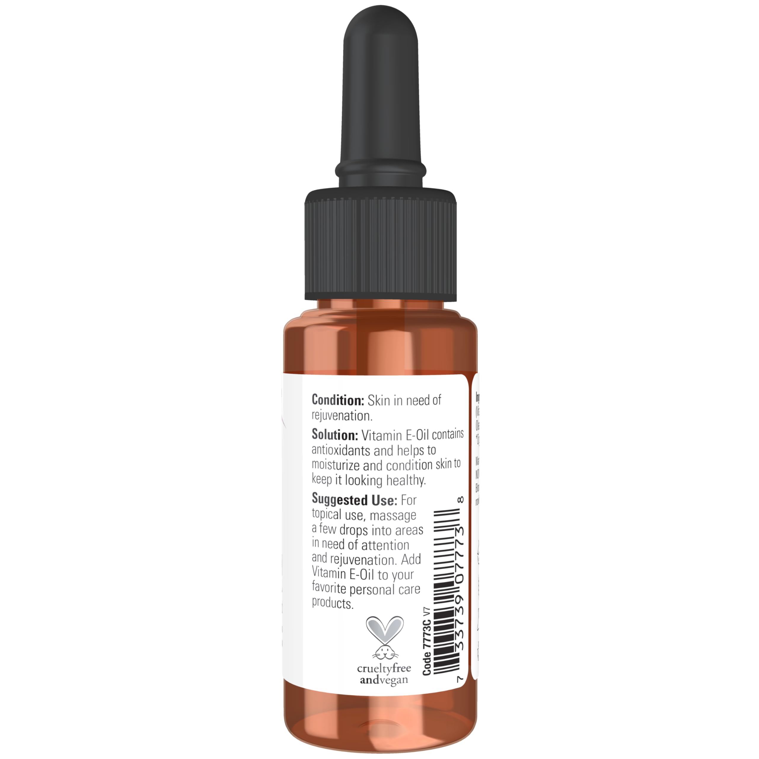 NOW Foods E-Oil drop on skin for moisturization and rejuvenation.