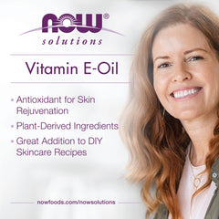 NOW Foods E-Oil ingredients: tocopherol and olive oil for nourishment.