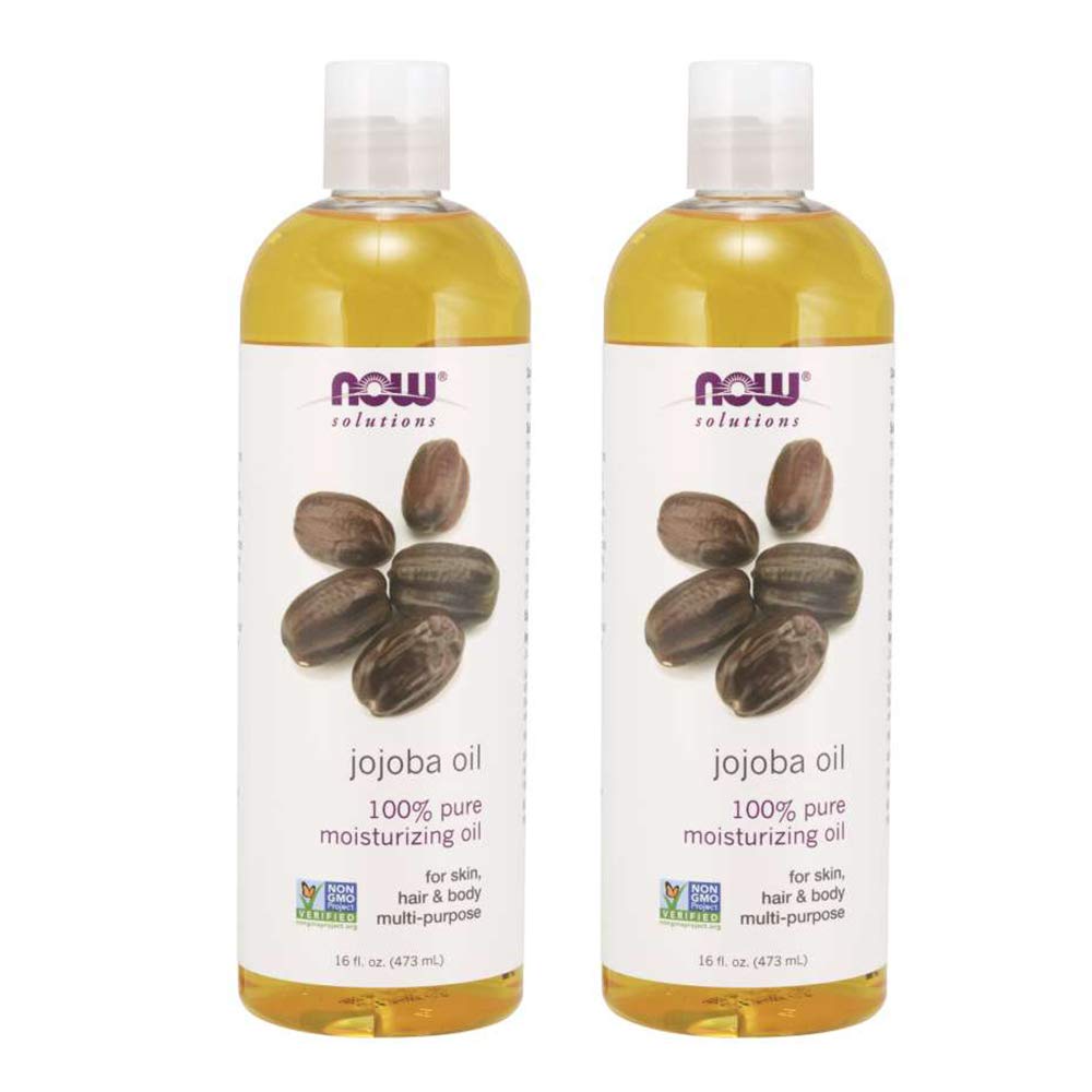 NOW Solutions Jojoba Oil bottle shows versatile facial hydration.