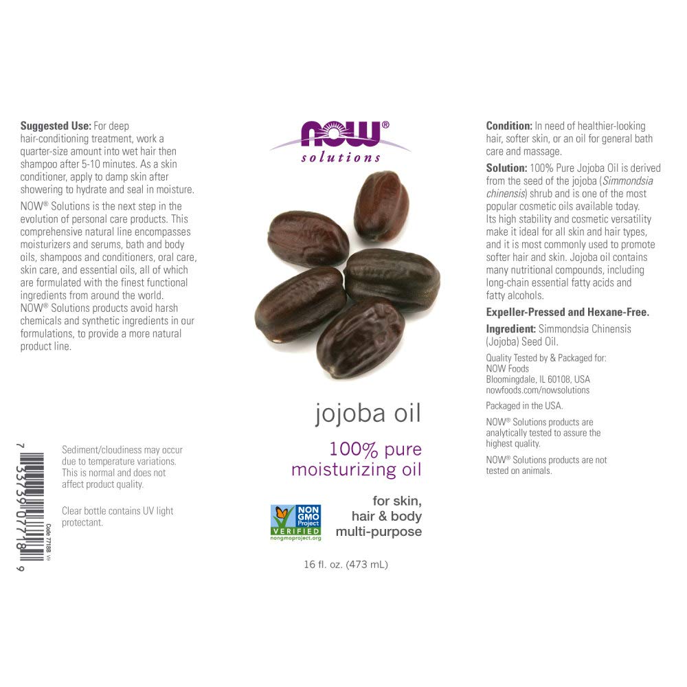 NOW Solutions Jojoba Oil on face provides daily moisturizing.