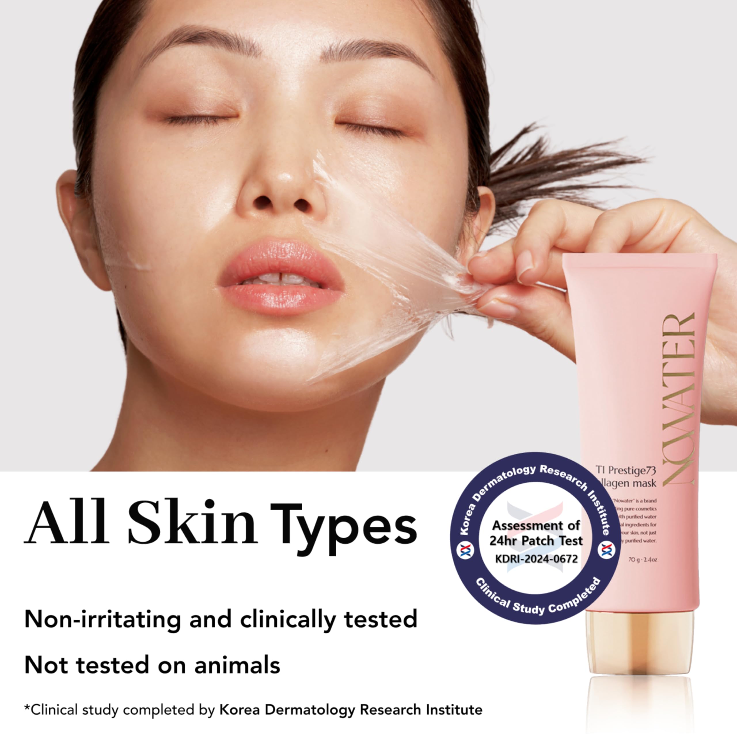 NOWATER Collagen Wrapping Mask 15-minute treatment refreshes the skin.
