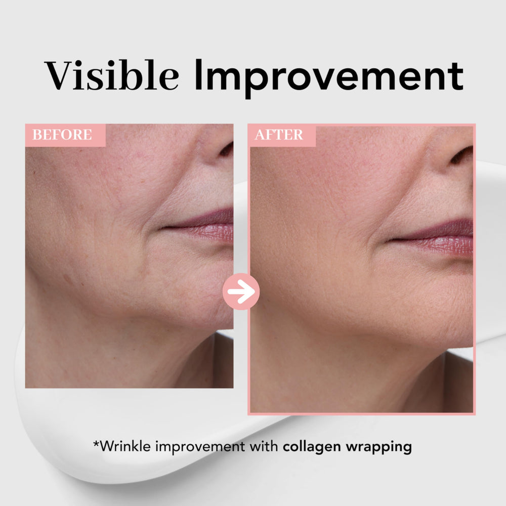 NOWATER Collagen Wrapping Mask on face demonstrates smooth, even application.