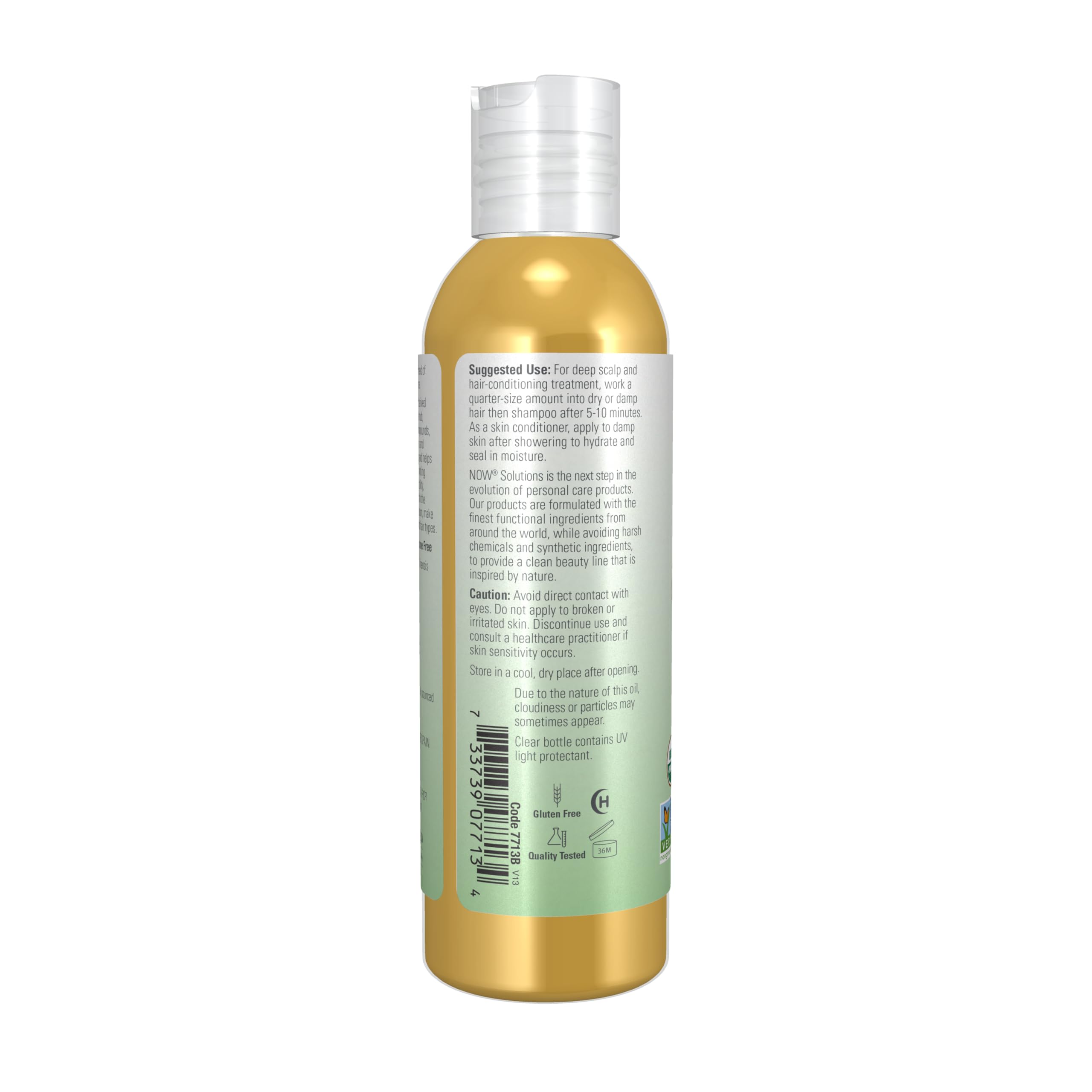 NOW Foods Jojoba Oil hair-care application for smoother, shinier strands.