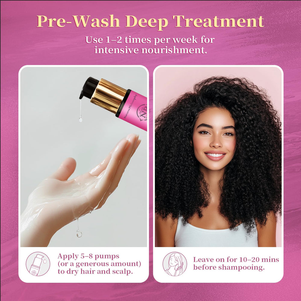 NP NATURES PHILOSOPHY all hair types shine on smooth strands.