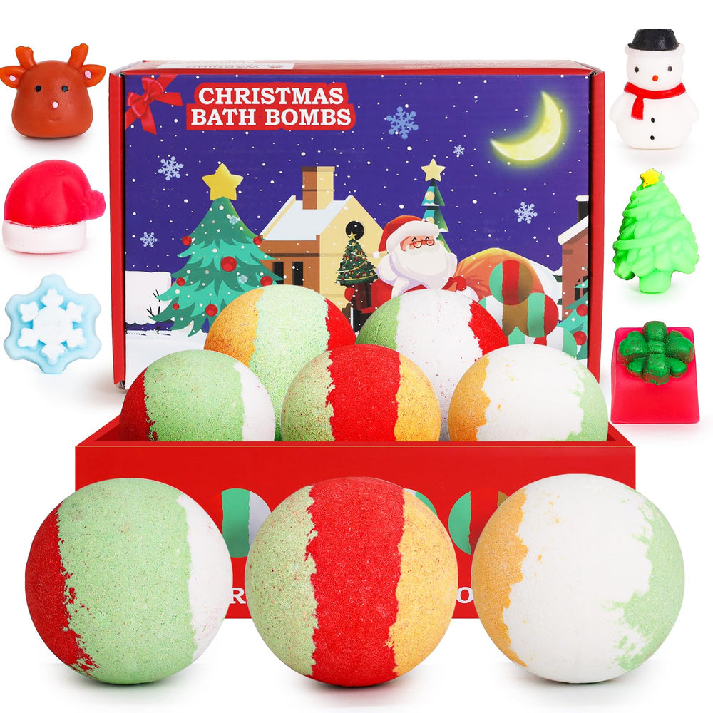 NPET Christmas bath bomb Santa fizzing with colors and festive aroma for joyful baths.