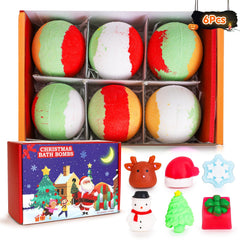 NPET Christmas tree bath bomb releasing vibrant color and joyful scents.