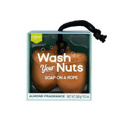 NPW Hello Handsome acorn-shaped soap on a rope offers playful shower humor and refreshing lather.