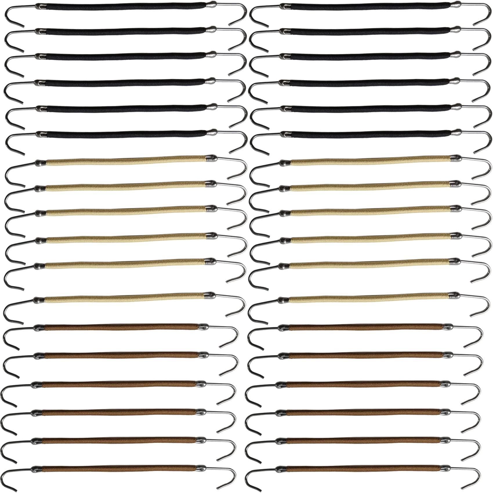 NSBELL 36pc ponytail hooks in black, coffee, apricot for secure, versatile styling.