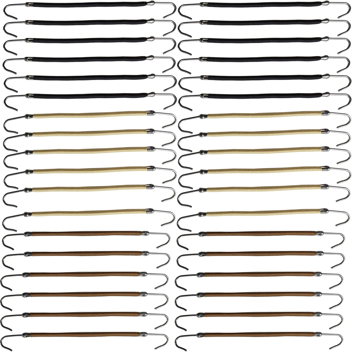 NSBELL 36pc ponytail hooks in black, coffee, apricot for secure, versatile styling.