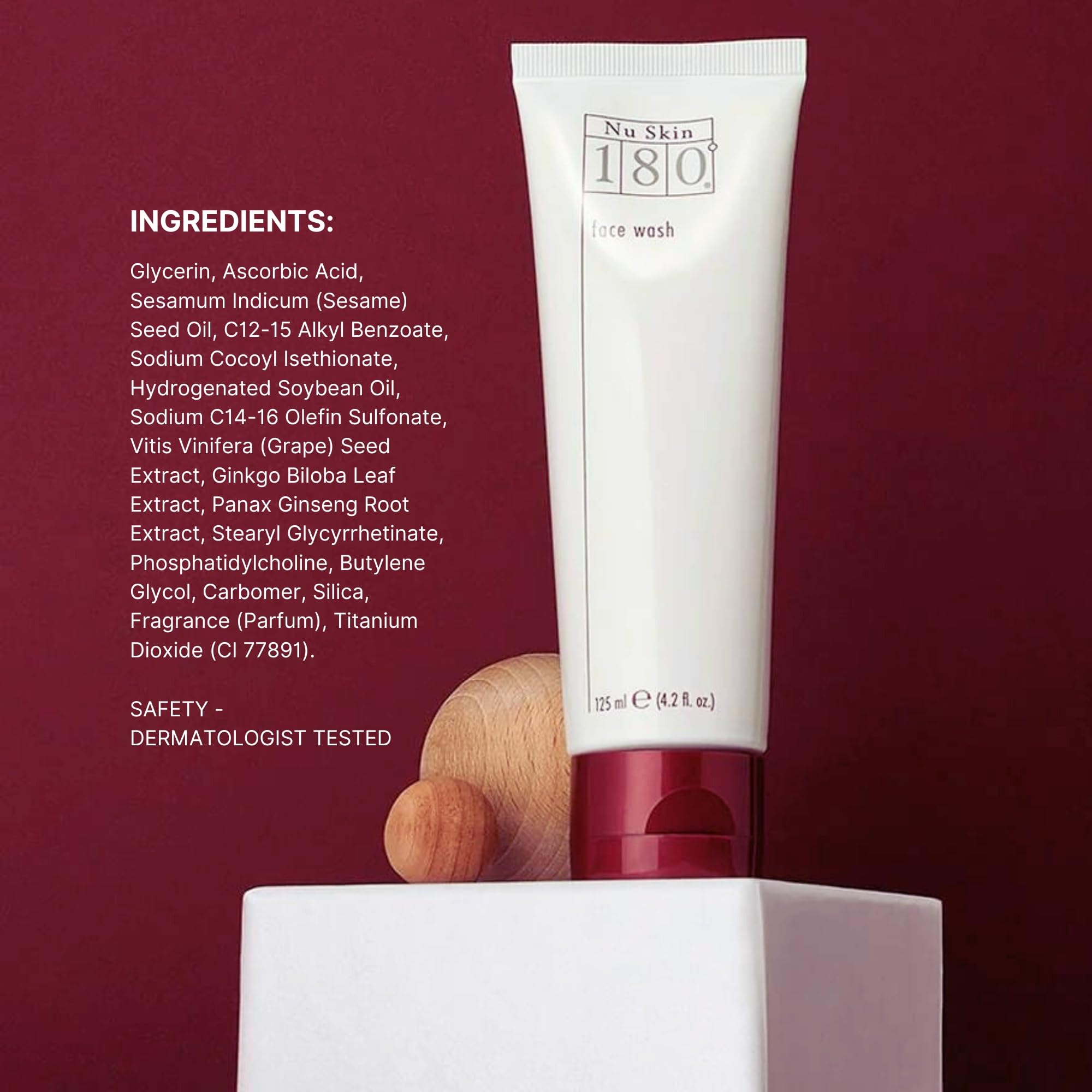 Nu Skin 180° Face Wash eight-week results show improved texture and reduced discoloration.