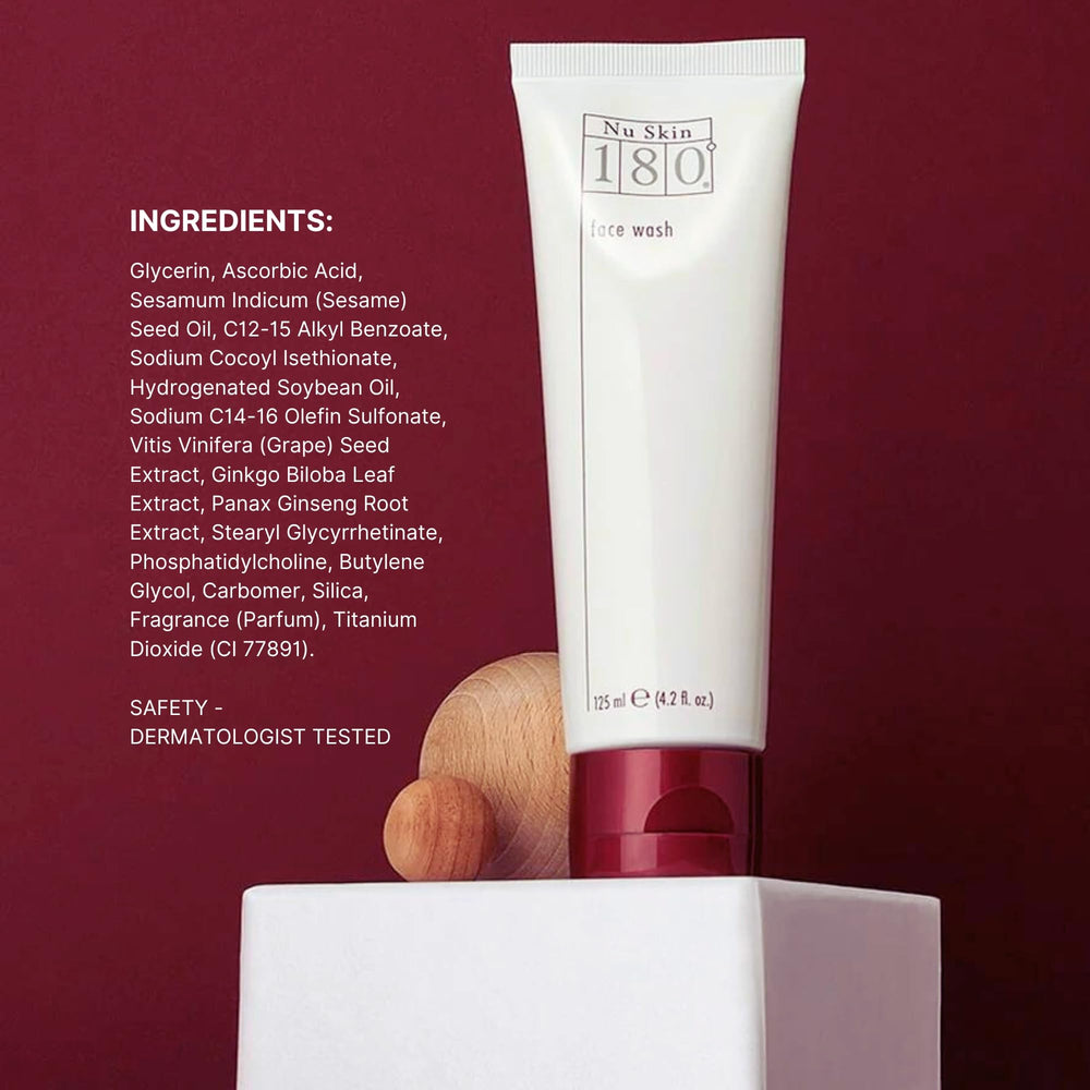 Nu Skin 180° Face Wash eight-week results show improved texture and reduced discoloration.