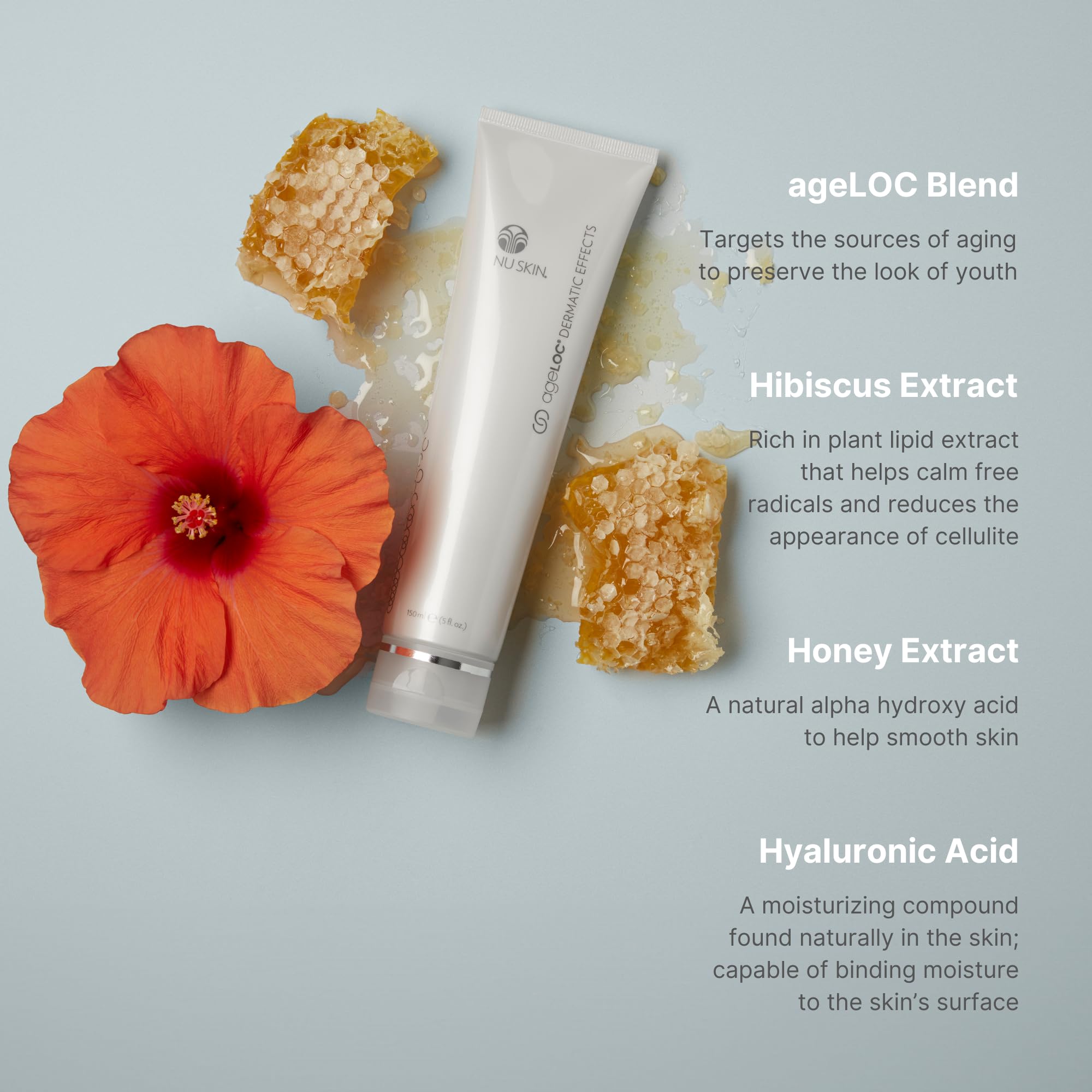 Nu Skin ageLOC Dermatic Effects hydration-skin closeup reveals moisturized, supple skin.