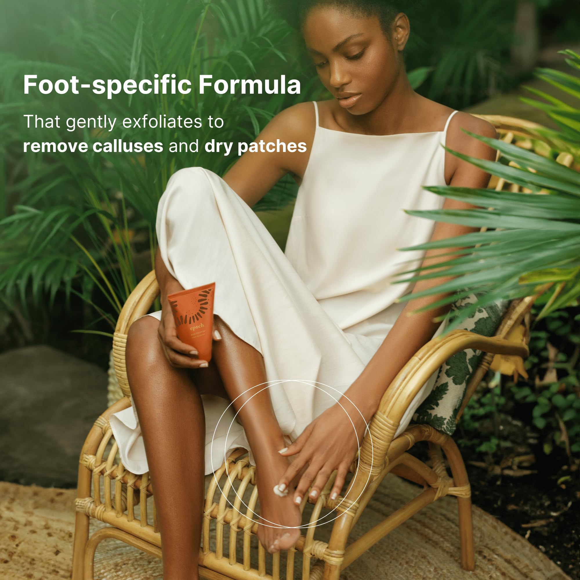 Nu Skin Epoch Sole Solution ingredients papain illustration indicates natural exfoliation and conditioning