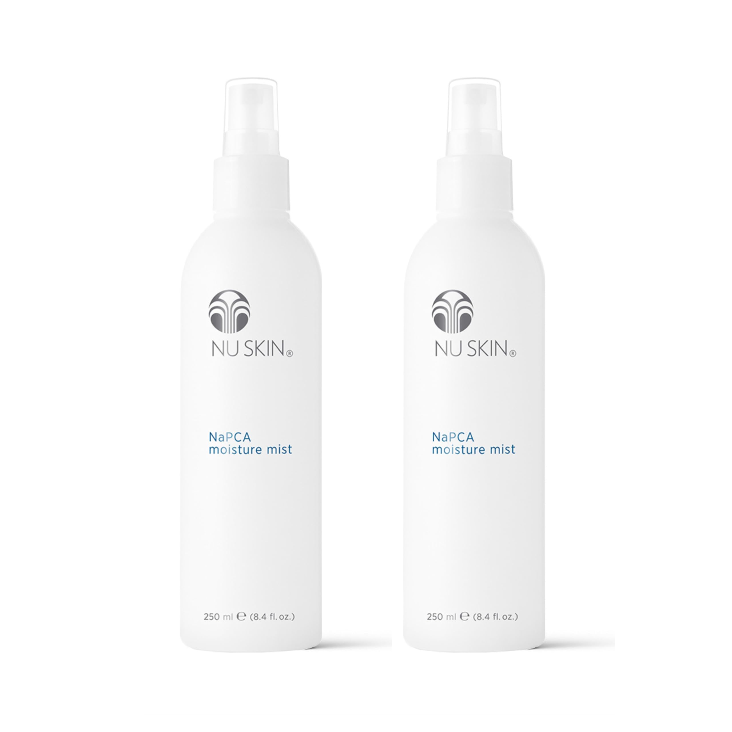 Nu Skin NaPCA Moisture Mist bottle ready for on-the-go facial hydration.