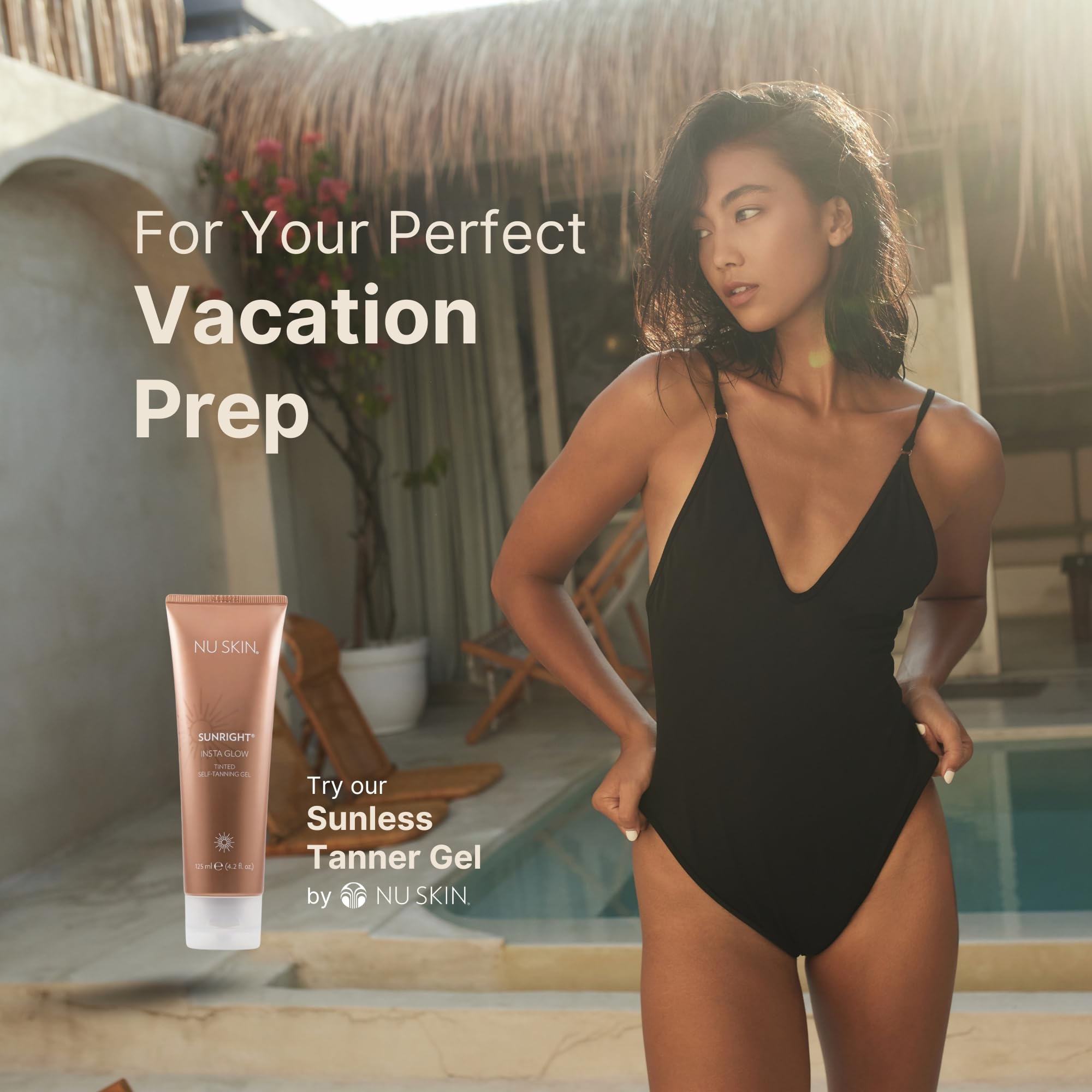 Nu Skin Sunright Insta Glow Self Tanner Gel after-application skin looks smooth and radiant