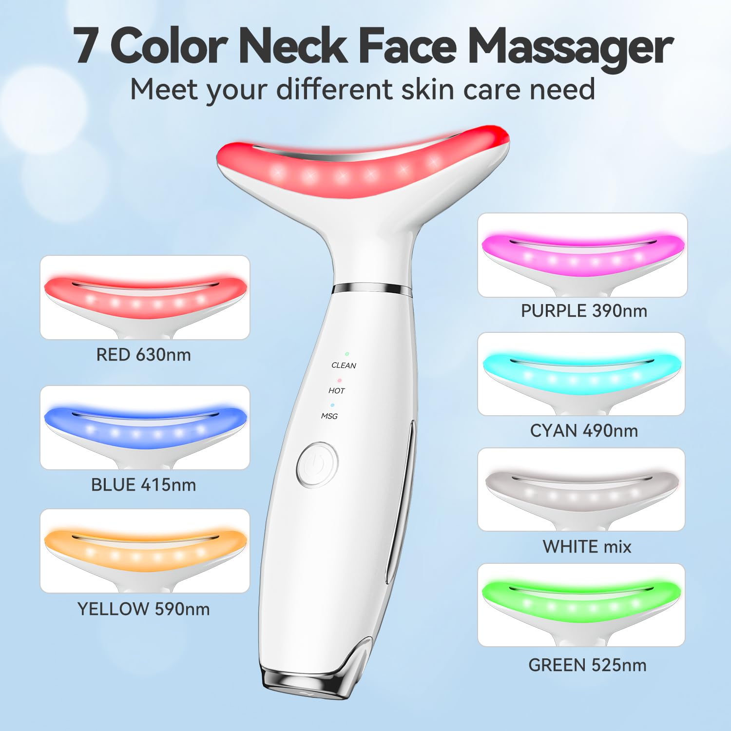 NUAKENE 7-color massager side angle—personalized at-home care