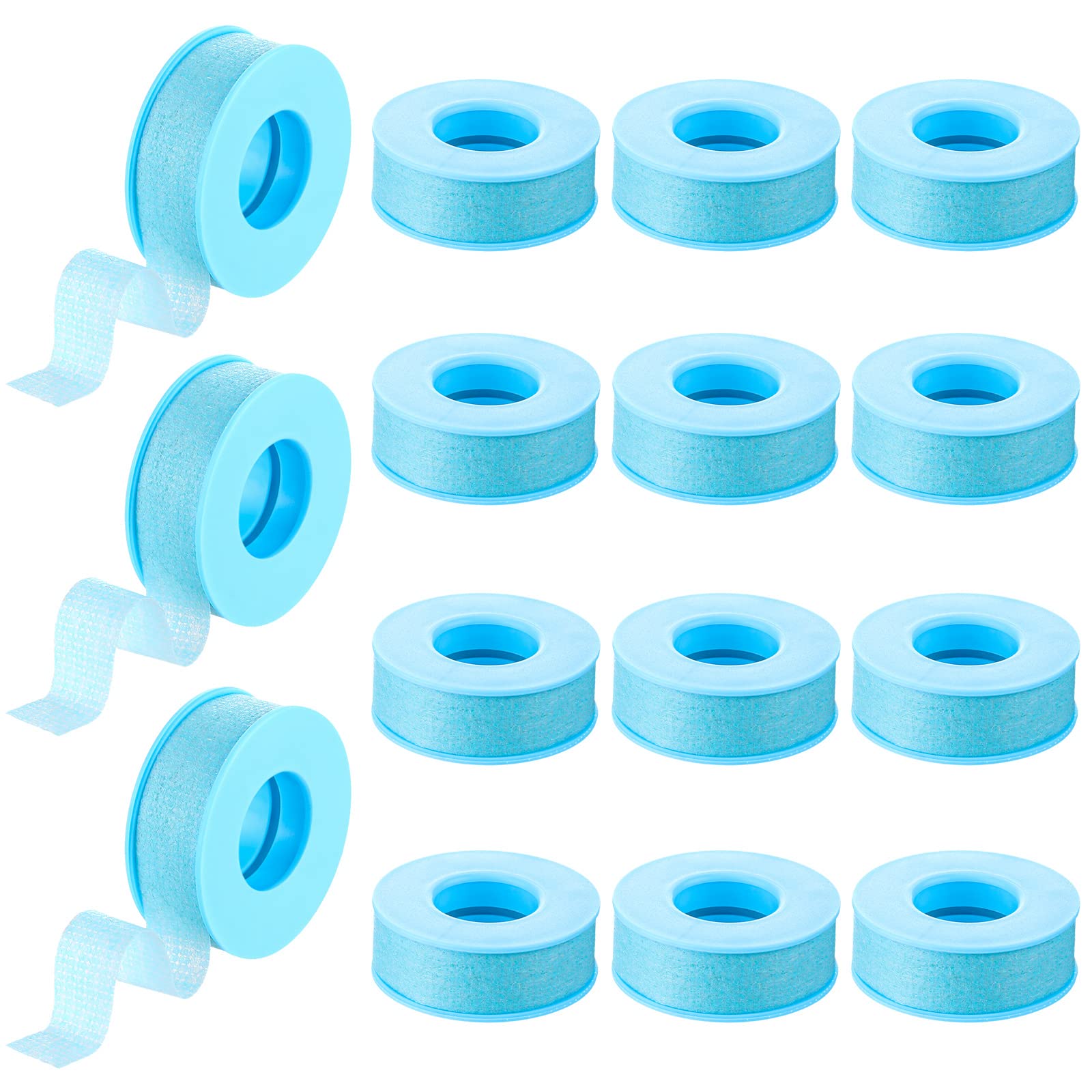 Nuanchu blue lash tape roll closeup showing flexible silicone adhesive for lash applications