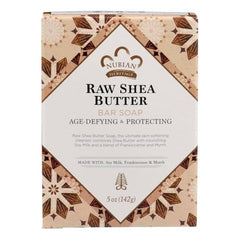 Nubian Heritage bar soap lather closeup highlighting creamy foam for gentle cleansing.