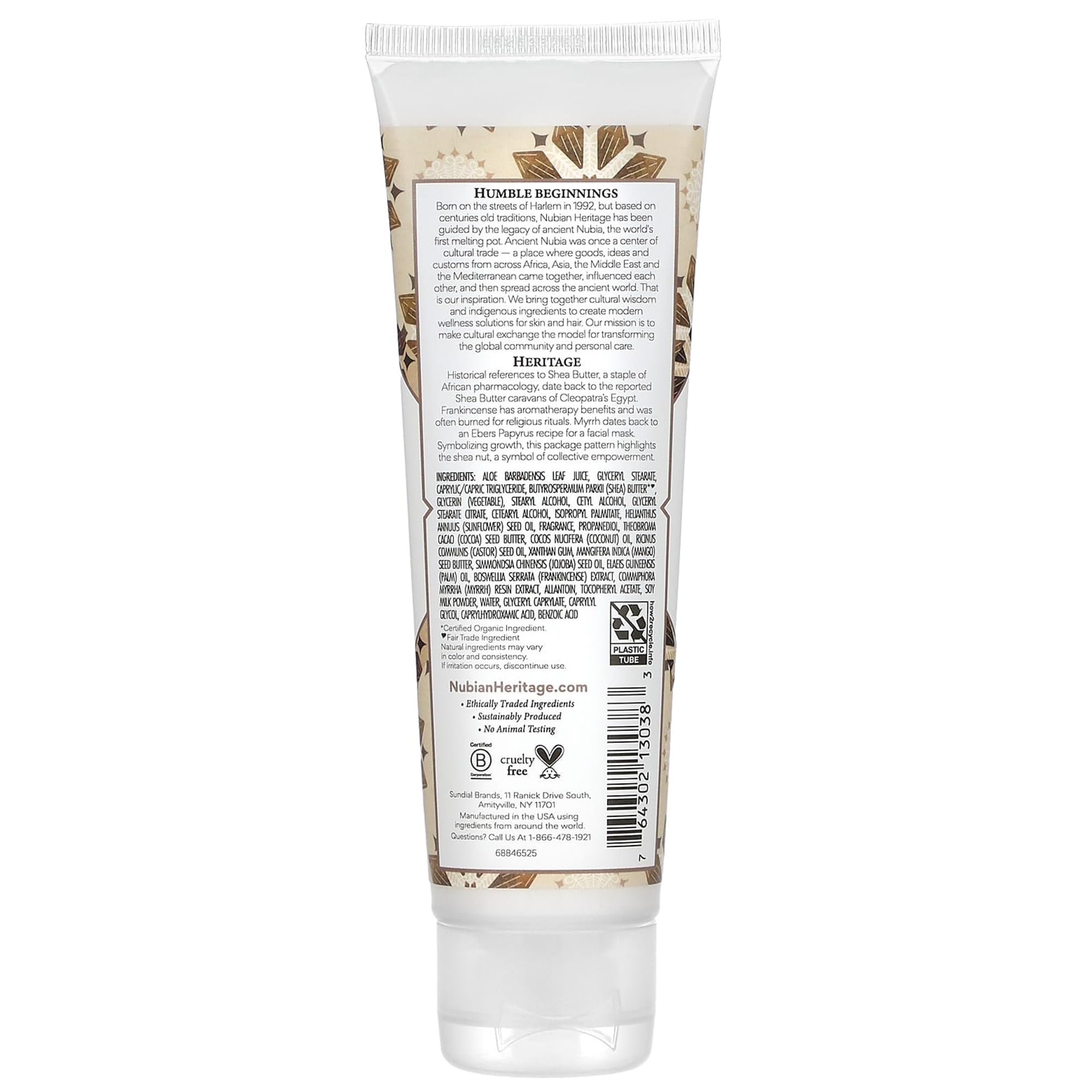 Nubian Heritage hand cream texture close-up shows deep hydration.