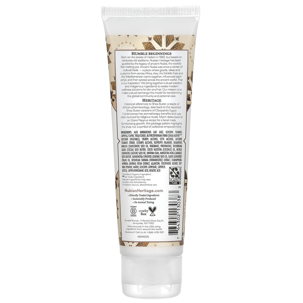 Nubian Heritage hand cream texture close-up shows deep hydration.