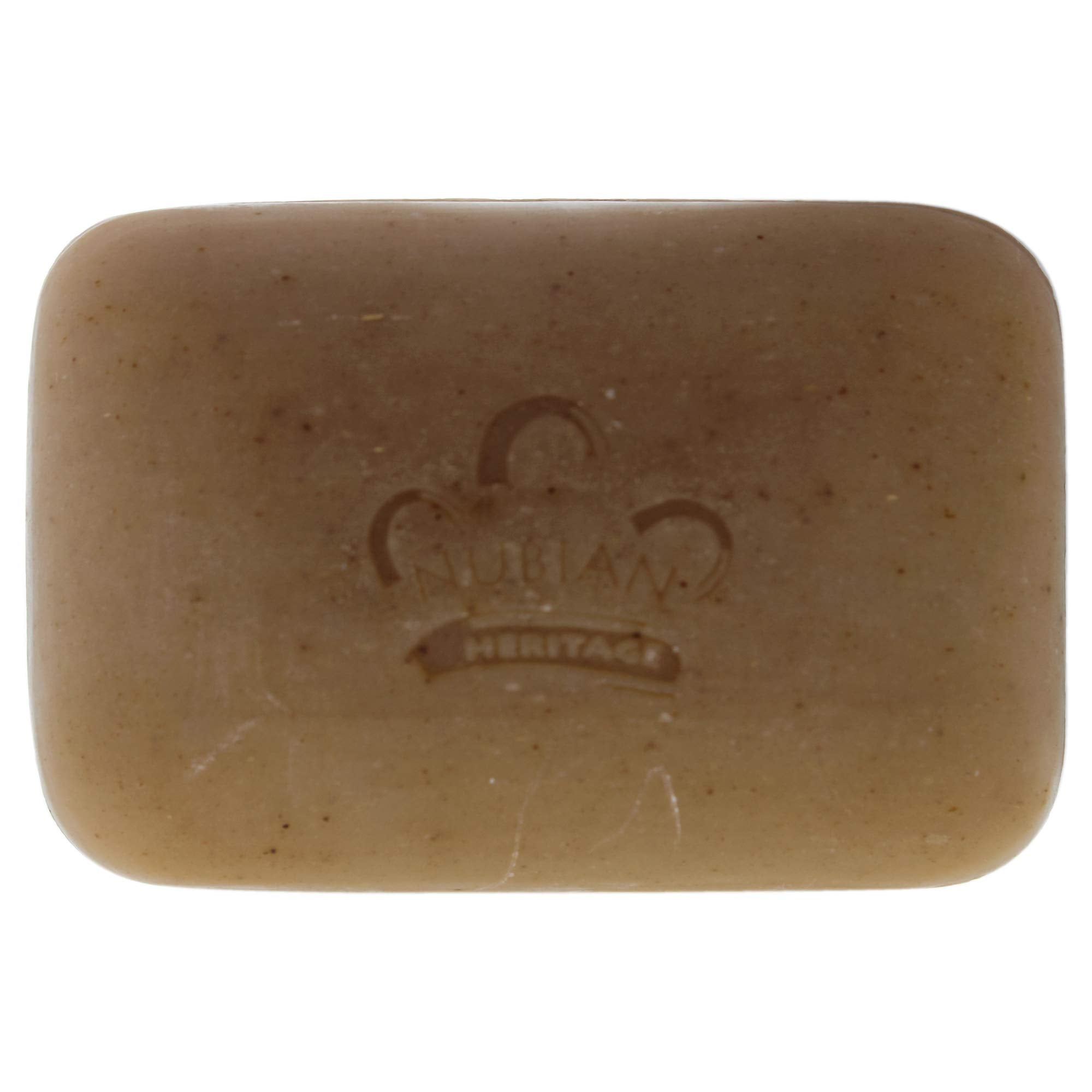 Nubian Heritage barra jabón Patchouli Burití, detalle de textura, hidratación suave para la piel