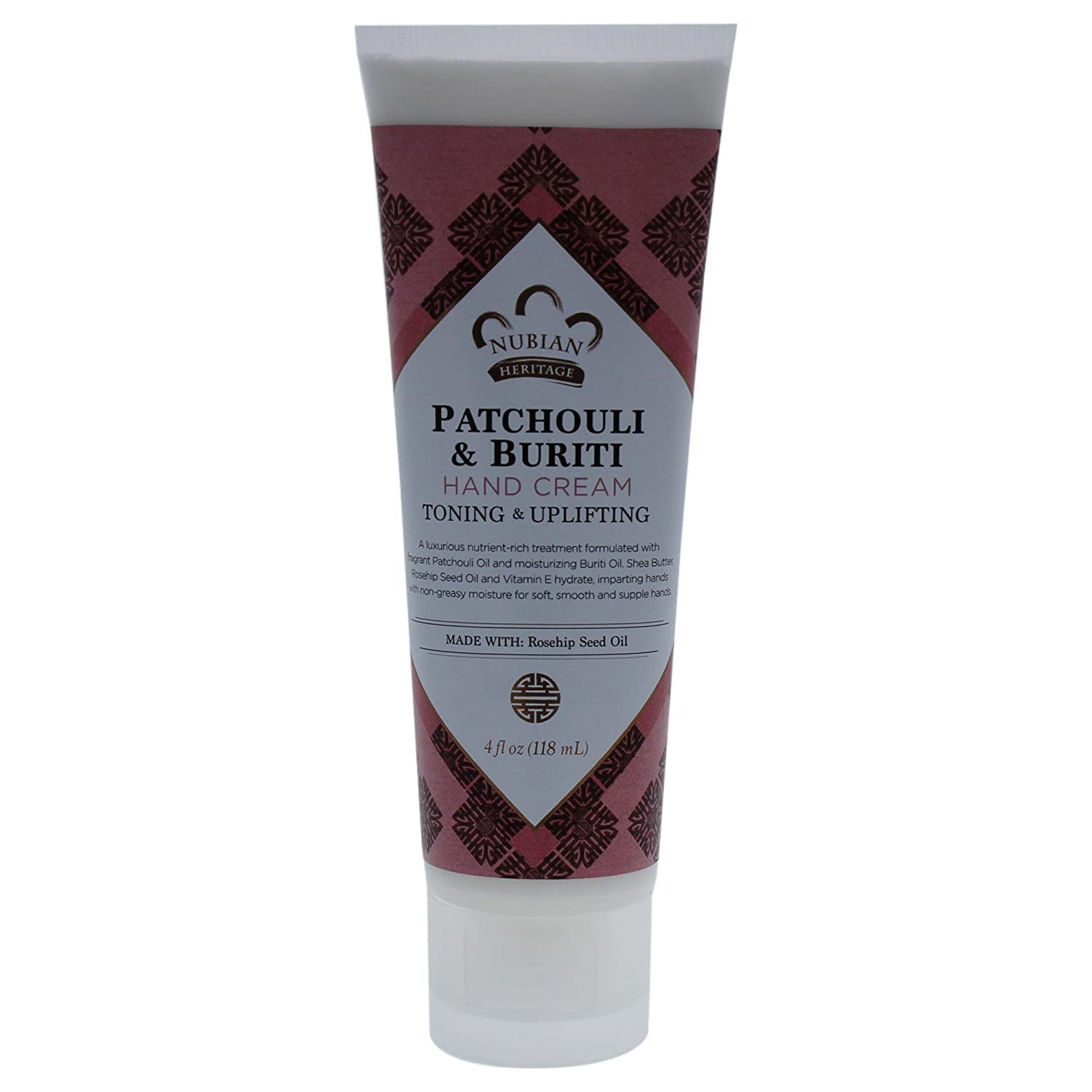 Nubian Heritage Patchouli & Buriti Hand Cream front view showing non-greasy hydration
