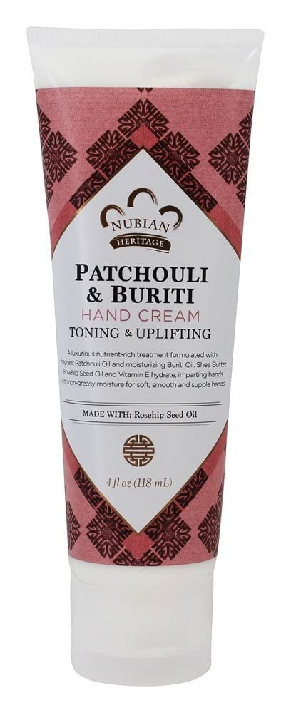Nubian Heritage Patchouli & Buriti Hand Cream texture close-up for quick hydration