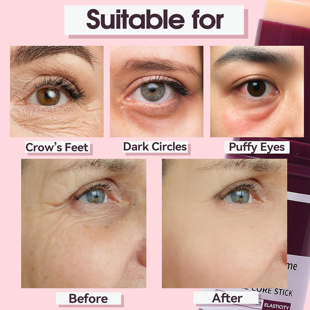 nuckhuce calcium volume multi balm stick eye area application for smoothness.